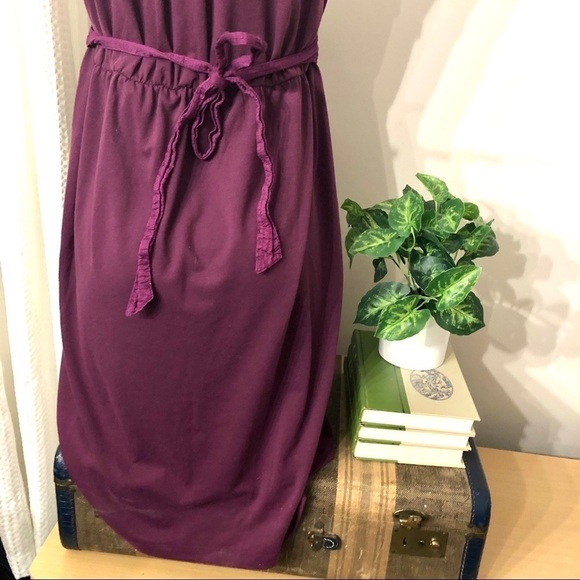 🎯3/$10 LOFT Sleeveless Plum Dress 10 Petite - Picture 6 of 8